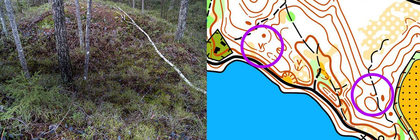 Groper på foto og kartutsnitt