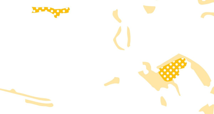 Kartutsnitt med kun gule markeringer